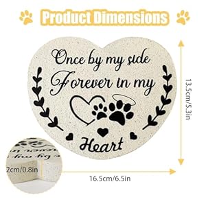 Pet Memorial Stones for Dogs, Garden Resin Dog Memorial Gifts for Loss of Dog, Heart-Shaped Loss of Dog Sympathy Gift, Once by My Side Forever in My Heart Cat Memorial Stones Pet Memorial Stones for Dogs, Garden Resin Dog Memorial Gifts for Loss of Dog, Heart-Shaped Loss of Dog Sympathy Gift, Once by My Side Forever in My Heart Cat Memorial Stones