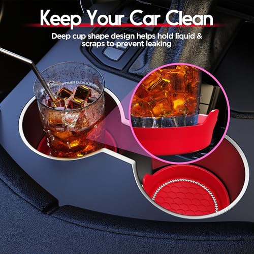 Image of Amooca 2-Pack Car Cup Holder Coaster Bling Crystal Rhinestone Car Interior