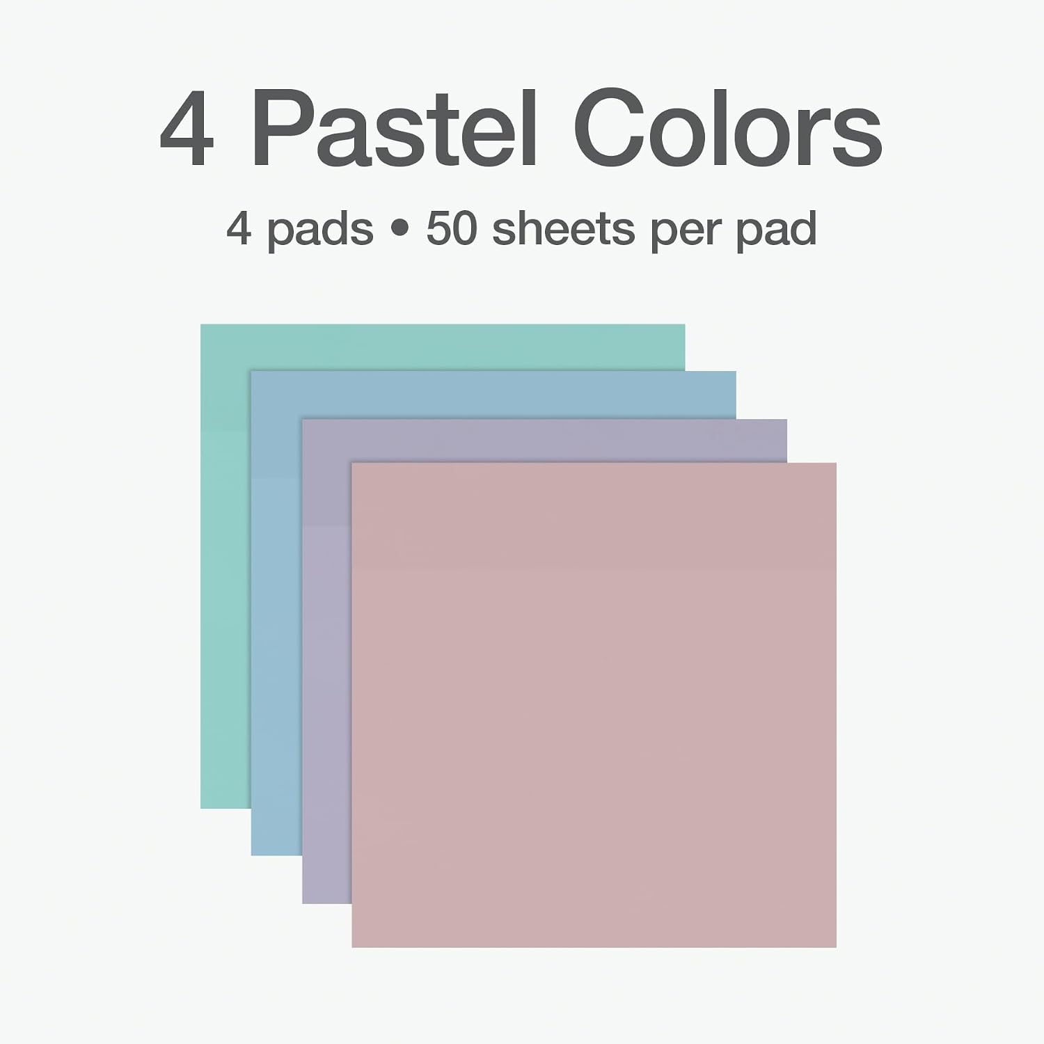 Redi-Tag Translucent Sticky Notes, Transparent Self-Stick Notes, 3" x 3", Pastel Colors, 4 Pads, 50 Notes Per Pad, 200 Sheets (1006593) image 4