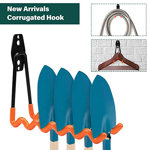 12 Pack Garage Hooks Heavy Duty, Non-Slip Garage Hanger & Organizer, Double Utility Garage Storage Hooks, Tool Hangers & Garage Organization to Storage Garden Tool, Ladder, Bike, Hose