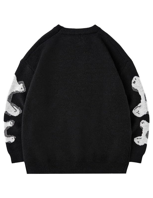Image of Vamtac Mens Oversized Sweater Vintage Graphic Pullover Crewneck Knit Jumper Y2K Unisex Streetwear 2026 Fall Tops