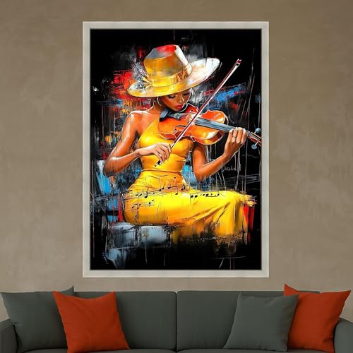 Toile de violoniste abstraite, le cadeau idéal pour mélomanes