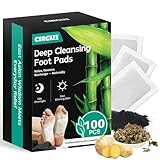 CIRGIZE 100-Count Deep Cleansing Foot Pads, Bamboo Vinegar & Ginger Foot Pads for Sleep Support, Stress & Fatigue Relief | Natural Foot Spa for Daily Wellness | Self-Care Gift for Family & Loved Ones