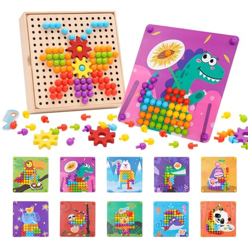 Maycoly Mosaik Steckspiel für Kinder mit Zahnrädern, 180...