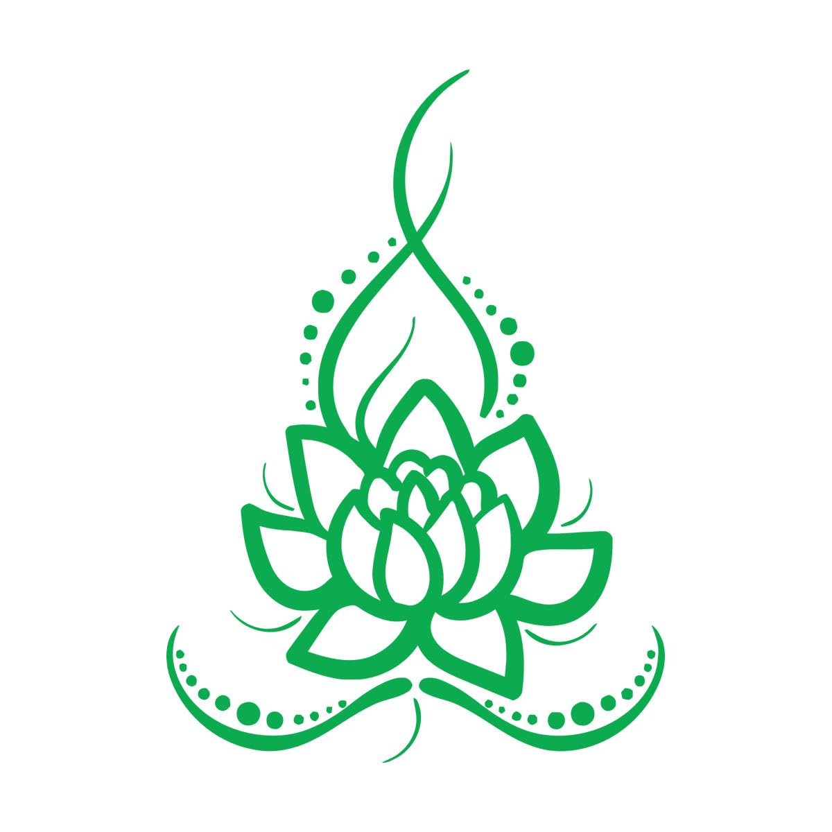 Fine Carving Decals Lotus Flower Ornament Buddhism Floral 36x51.3cm It Won't Fall Off Small Green โ image 1