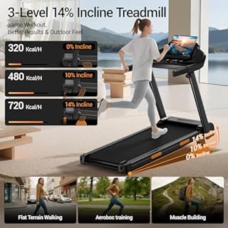 Folding Treadmill with 14% Incline, 4-in-1 Foldable Treadmill 12KM/H for Home, 3HP Running Jogging Machine, 180KG Capacity Quiet Electric Machine for Office Gym, 3 Screen LED Display & 12 Programs