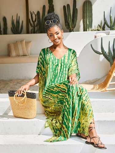 Image of Kaftan Dresses for Women Plus Size Bathing Suit Cover up Caftan Maxi Beach Dresses