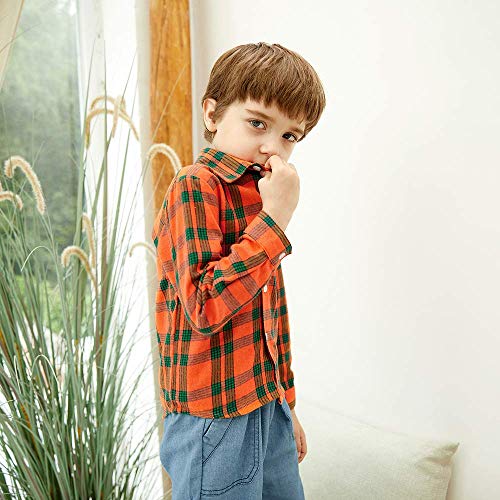 Roupas para bebês meninos e meninas xadrez, de flanela, manga comprida, camisetas para crianças, Ora