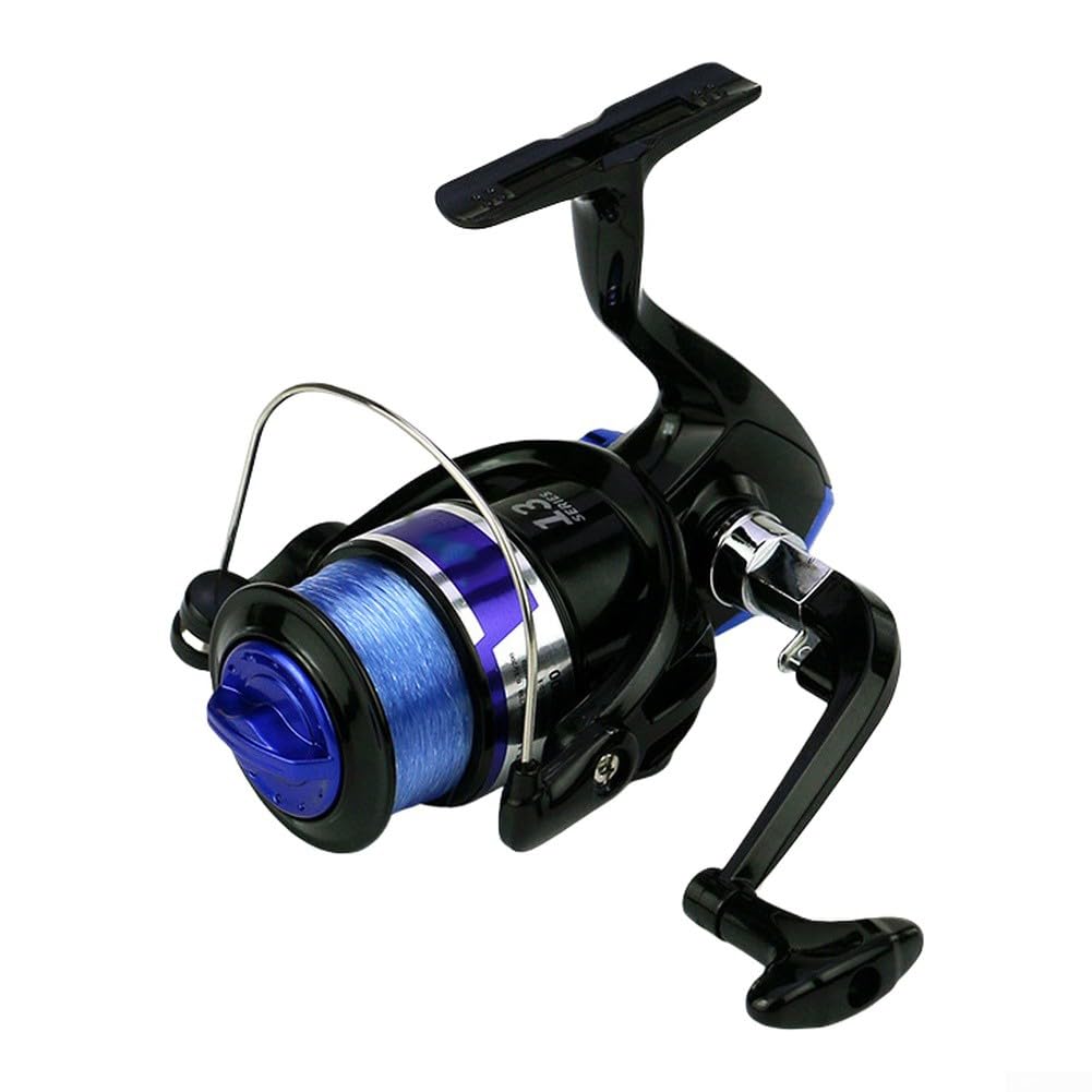 YJDOORPLAY Fishing Reel 1000-7000 Metal Spool Pre-Spooled Line 5.5:1 Gear Ratio Interchangeable Left/Right Foldable Handle Zinc Alloy Gears for Freshwater Saltwater(MK6000)