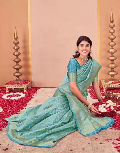 Image of SIRIL Women's Banarasi Soft Silk Saree Pure Silk with Unstitched Blouse Piece