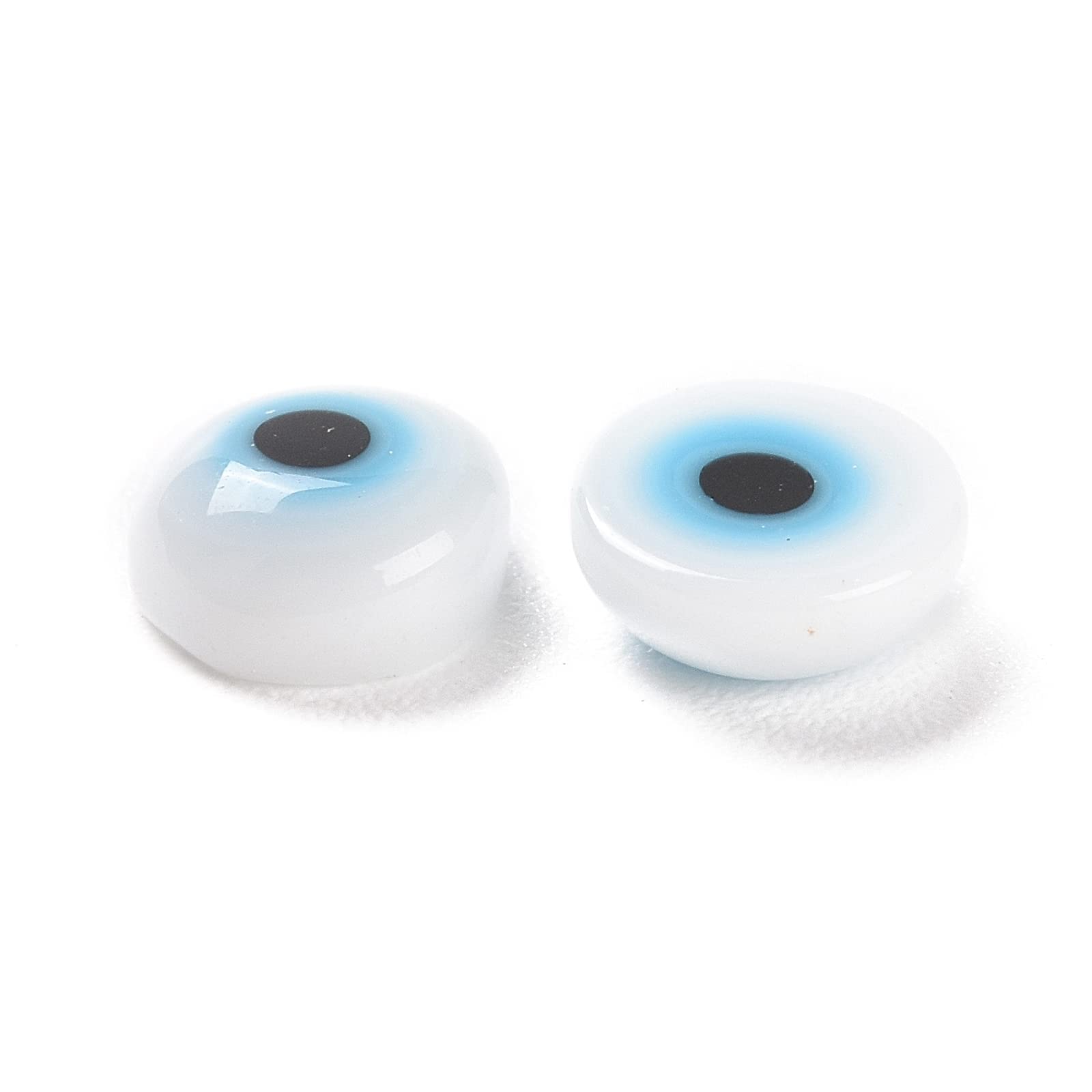 Lot de 300 cabochons ronds et plats en verre pour la fabrication de bijoux Blanc 6 mm