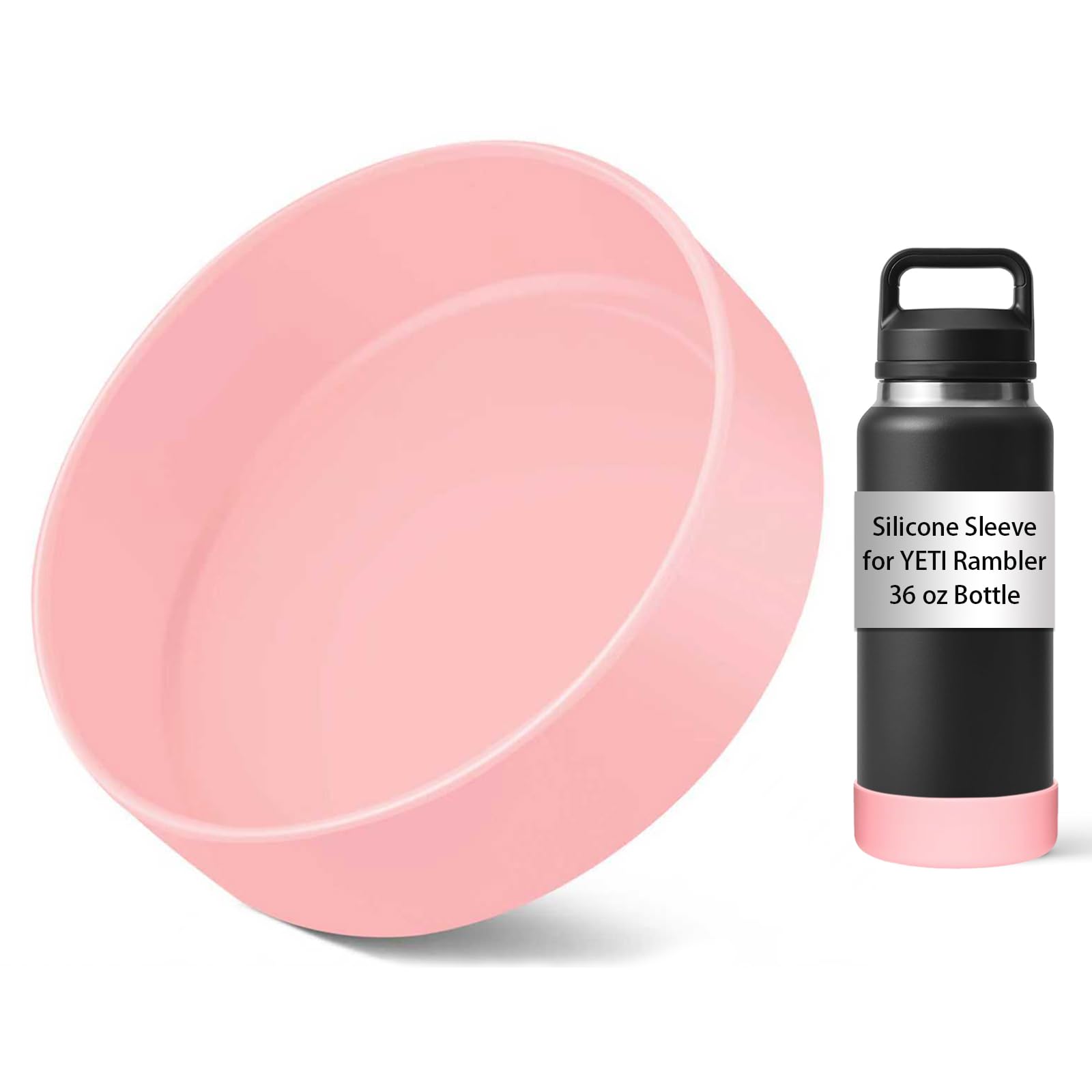 VGHNQ Silicone Sleeve for YETI, Owala Water Bottles, Bottom Boot for YETI 26 36 OZ, Boot Cover for Owala 32OZ, Boots Rambler Water Bottle Accessories (Light Pink, Fits YETI 36 OZ Rambler Bottle)