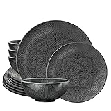 BZYOO BPA-Free Dishwasher Safe 100% Melamine Plastic Plate & Bowl Set Casual dining Indoor and...