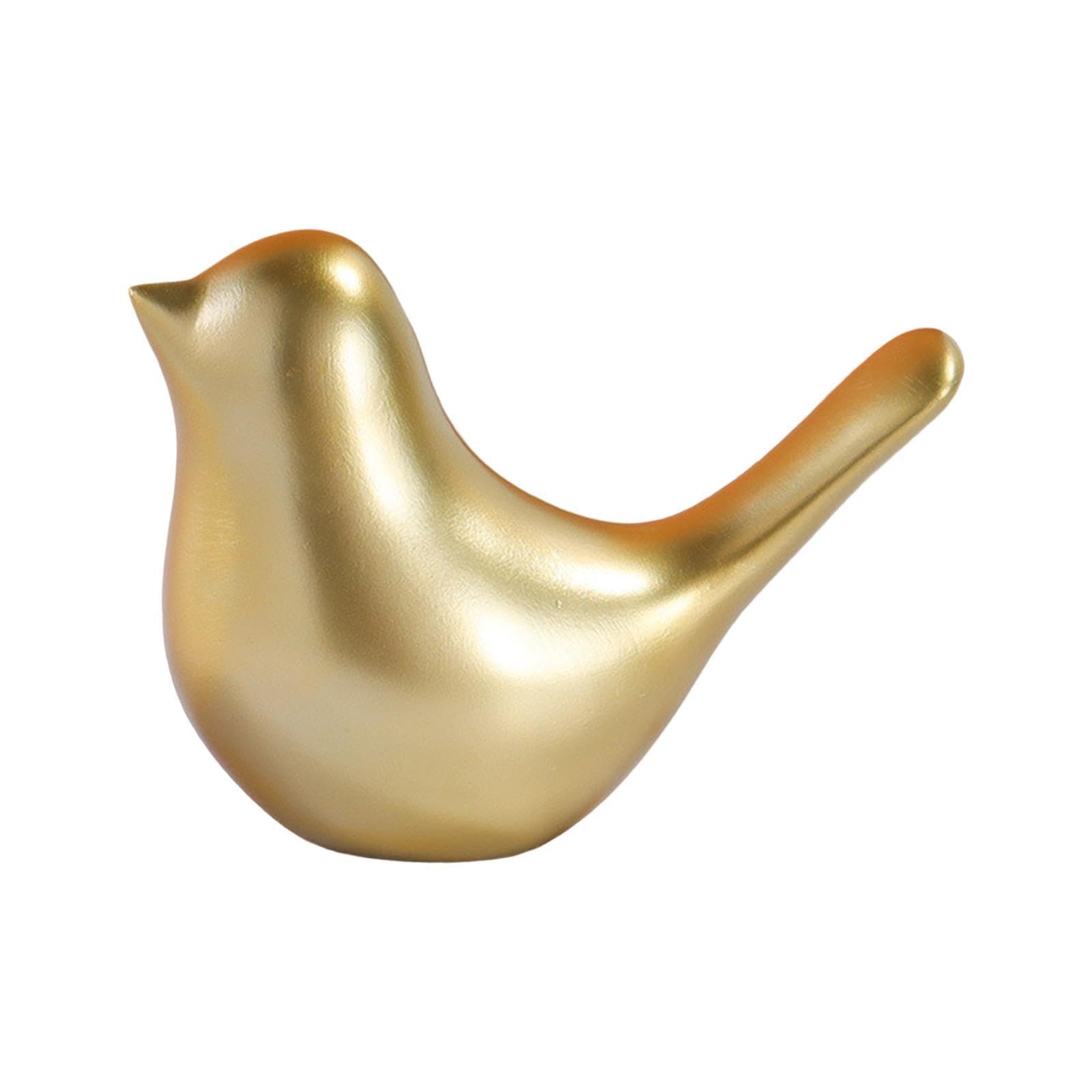 ALCXAZS Vibrant Birds Figurine Home Decor Animal Statue Enlivens Desktop Decorations While Adding Class In Every Room Desktop Decoration Crafts Cute Sculpture, Gold, M