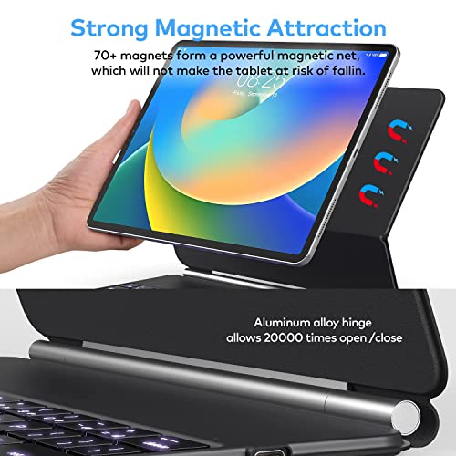 Keyboard Case For Ipad Pro 12.9 Inch 2022-6Th / 2021-5Th / 2020-4Th / 2018-3Rd Generation – Magnetic Keyboard Case With Multi-Touch Trackpad – Floating Cantilever Stand– Backlit Wireless Keyboard #TOP3