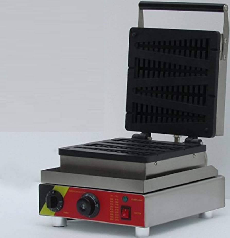 4pcs Commercial Use Non-stick 110v 220v Electric Waffle Stick Lolly Waffle Maker Iron Machine Baker with Drip Tray