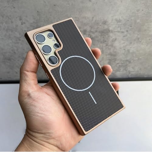 Samsung Galaxy S25 S24 Ultra S23 S25 Plus S24 Fe �p�����J�[�{���t�@�C�o�[���}�O�l�b�g�P�[�X ���C�����X�[�d�Ή����b�L�J�o�[ (Galaxy S24/�S�[���h)