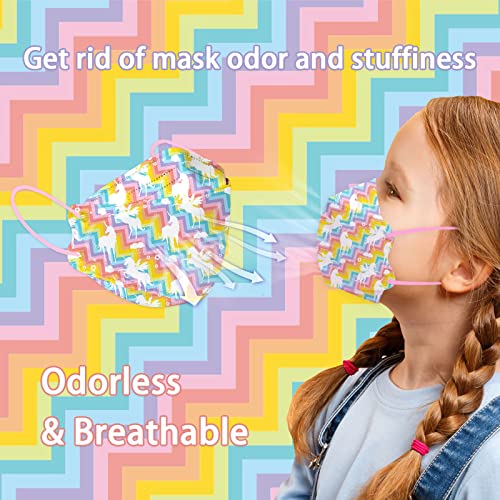 Yifyf Kf94 Kids Face Mask Disposable, 4 Ply Breathable Safety Masks For Boys And Girls,60 Pack Individually Wrapped Masks For Children #TOP3
