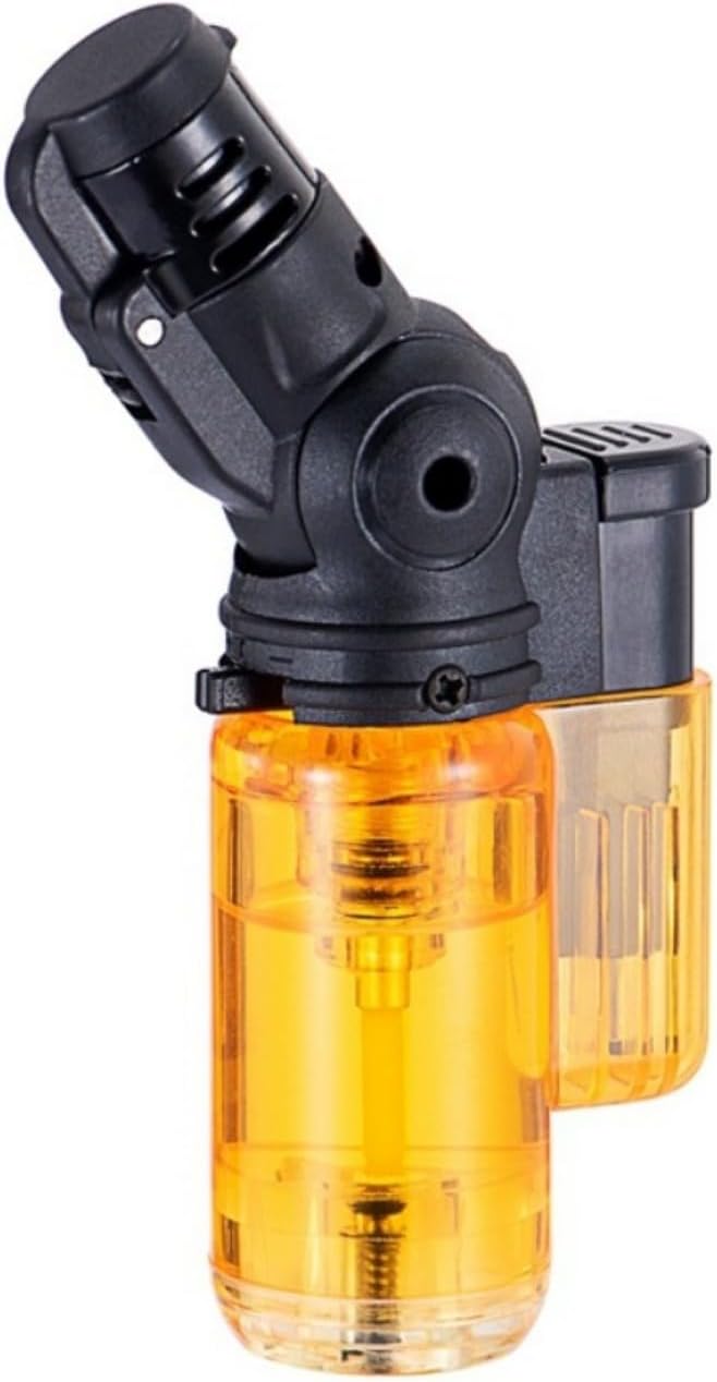 5Pack Torch Lighter Mini Refillable Butane Lighters Single Jet Flame 45° Rotatable Torch Lighters Windproof Adjustable Butane Gas Lighter for Candle Camping Fireplace Party BBQ(Without Fuel) (5pc)
