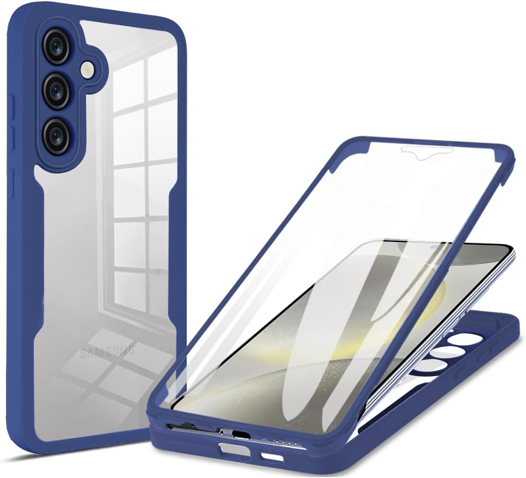 for Galaxy A37 Case with Screen Protector.Full Blue