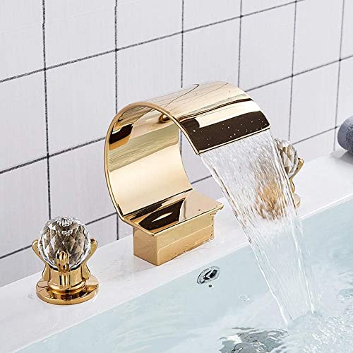 Robinet mitigeur d'eau chaude et froide dorée cascade sans éclaboussure - 2