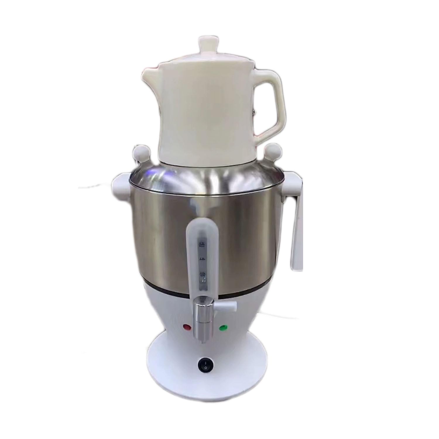 tè Produttore Elettrico - in Acciaio Inossidabile da 1500 W Double Phot Bollettle & Infuser - 6L Samovar con Manutenzione Calda per Il tè - Electric Tea Maker