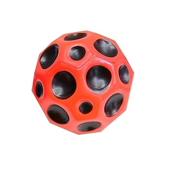 ikis Plastic Super High Bouncing Ball, Super Hot Moon Ball and Space Handball for Kids (Pack of 1), Red
