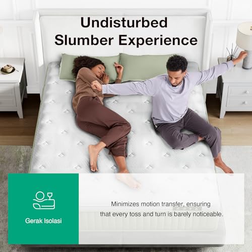 Image of Novilla Hybrid King Mattress, 12 Inch King Size Hybrid Mattress in a Box with Individually Wrapped Coils & Euro Top for Pressure Relief & Motion Isolation & Cool Night Sleep, CertiPUR-US Certified