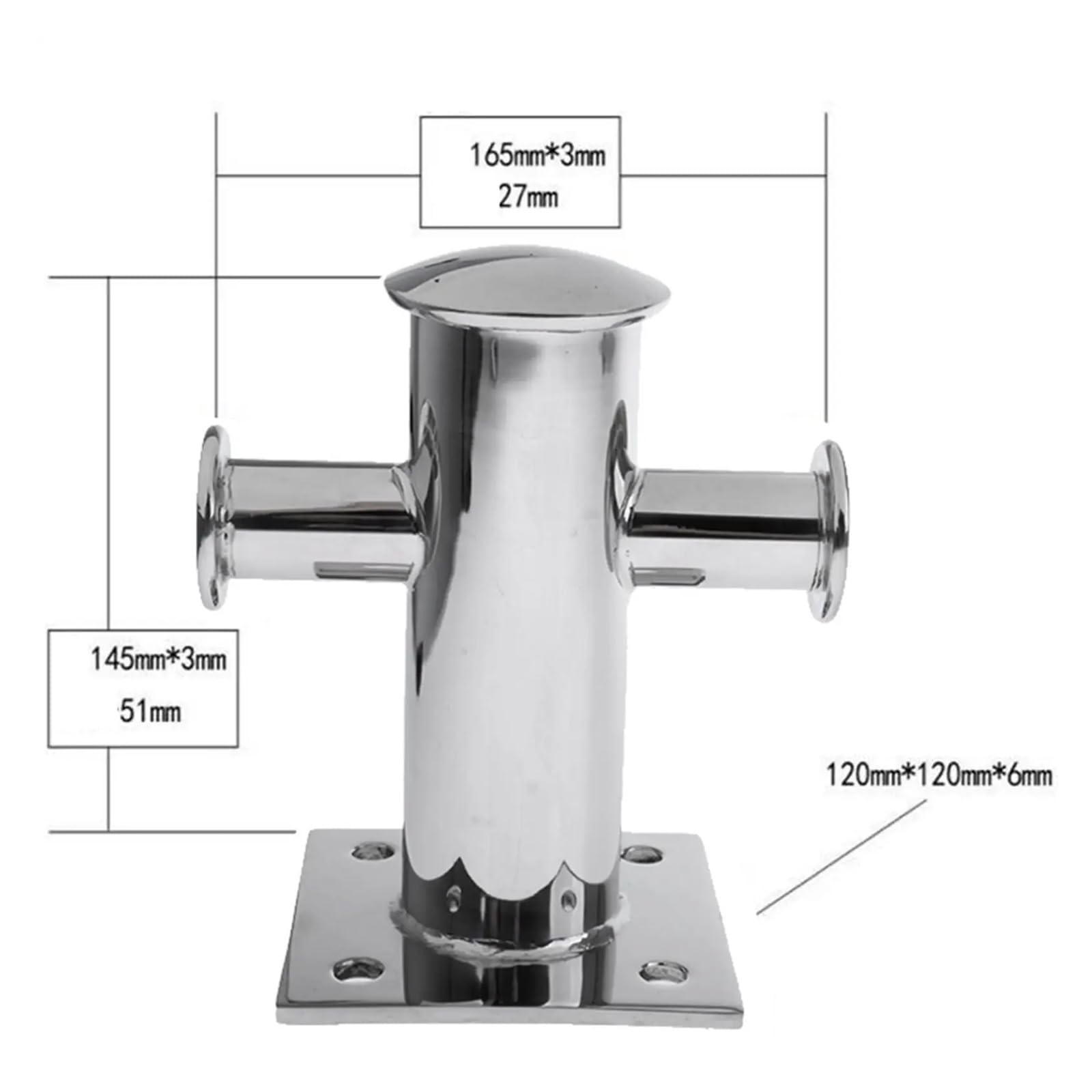 in Acciaio Inox Barca Bitta di ormeggio Singola con Piastra Base for Sostituzione Barca