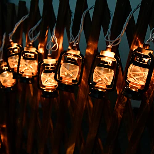 Ramadan Decorations Lights Black Lantern String Lights, 8.5Ft Eid Black Kerosene Lights With 10 Mini Retro Kerosene Lamps, Outdoor Patio String Lights For Eid Ramadan Bar Party Bedroom Wedding Decor #TOP4