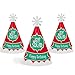 Big Dot of Happiness Elf Squad - Cone Happy Birthday Party Hats for Kids and Adults - Set of 8 (Standard Size)