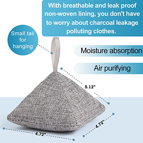 5 Pack Nature Fresh Bamboo Charcoal Air Purifying Bag, Activated Charcoal Bags Odor Absorber For Home Shoe Closet Gym Bag Fridge Pet Car Kitchen Large Room Smoke Drawer Refrigerator Strong Deodorizer Freshener Moisture Remover And Smell Eliminator #TOP3