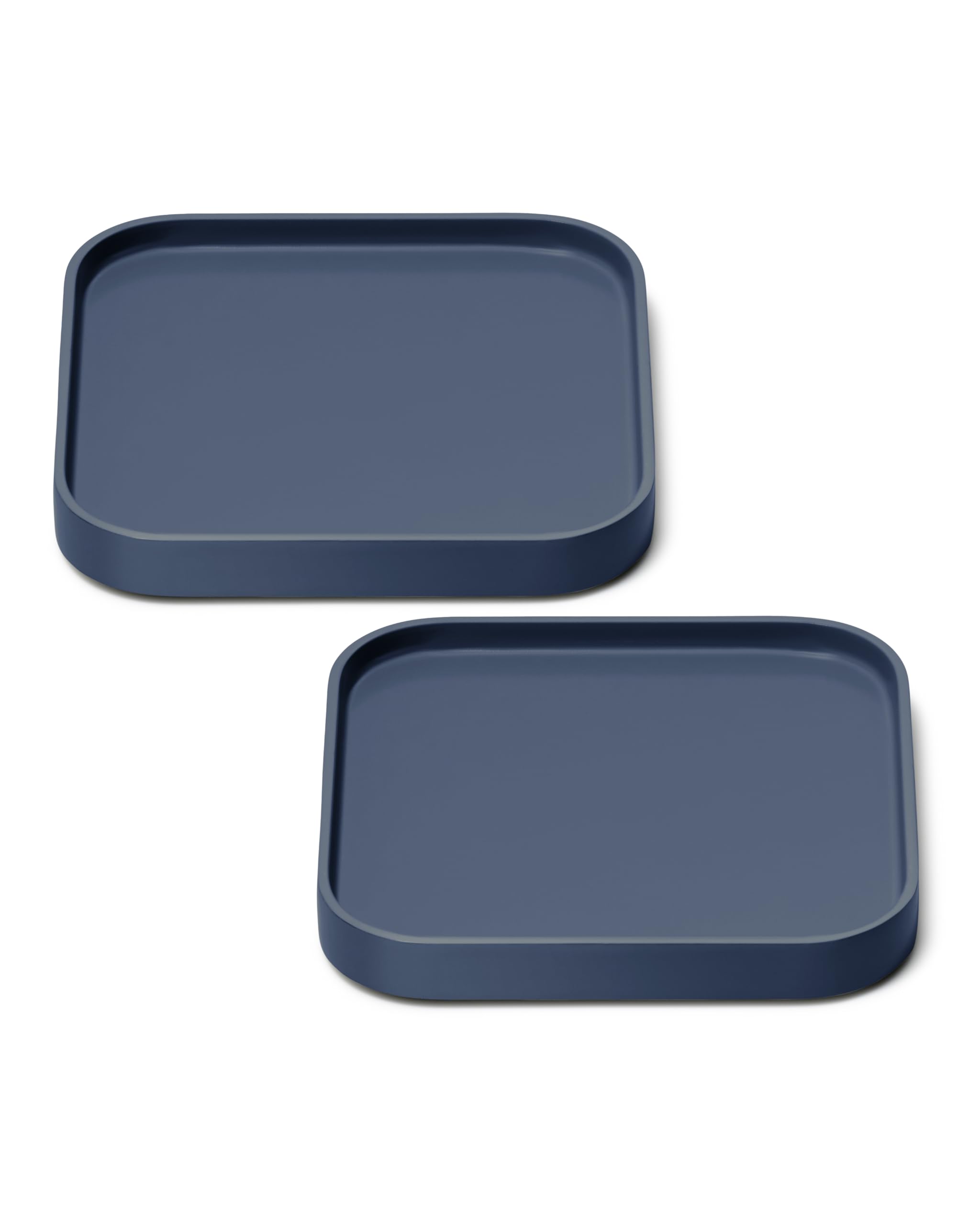 Caraway Set di 2 poggiamestoli impilabili per bancone della cucina, antigoccia, design resistente al calore, base antiscivolo, blu navy