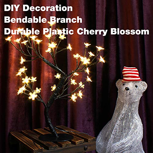 Bolylight Cherry Blossom Tree Lamp Table Decoration 17In Artificial Tree With 40 Led Lights Usb Operated For Bedroom Party Wedding Office Home Warm White #TOP3