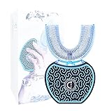 Automatic Toothbrush,Electric Toothbrush Teeth Whitening,IPX67 Waterproof U-Shape Sonic Toothbrush with LED Light,Black