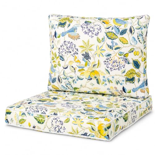 JMKaixin Outdoor Patio Seat/Back Chair Cushion Set 22"x22" Waterproof