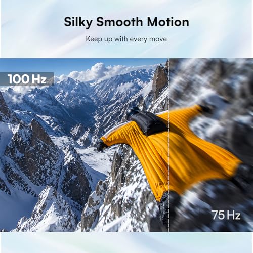 Image of 27 Inch Monitor, FHD 1080P Computer Monitor 100Hz, Built-in Speaker PC Monitor, 99% sRGB, Low Blue Light Eye Care, FreeSync, Frameless Display, HDMI /DP, VESA Wall Mountable for Work, Home Office