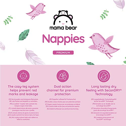 Amazon-Marke: Mama Bear Premium Windeln Größe 5+ (11-17 kg), Weiß, 148 Stück (2 Packungen mit 74)