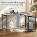 DUMOS L Shaped Desk, Gaming Computer Desks Corner Office Table with CPU Shelf for Home Study Writing Work Station 50 Inch, Grey
