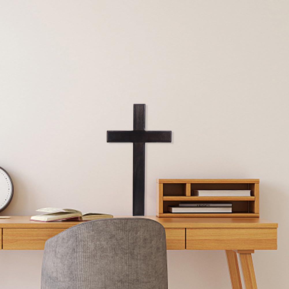 BESPORTBLE Set di 2 Croci in Legno da Appendere Alla Parete, Nere, per Decorazioni per La Casa, Matrimoni, Feste, Meditazione, Religione Cristiana E Spirituale.