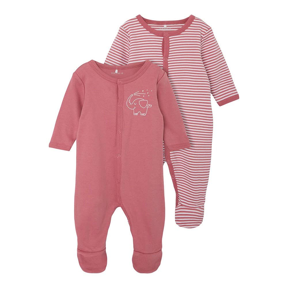 NAME IT Śpiochy Uniseks - niemowlęta Kombinezon Nbnnightsuit 2p W/F Y/D Core Noos