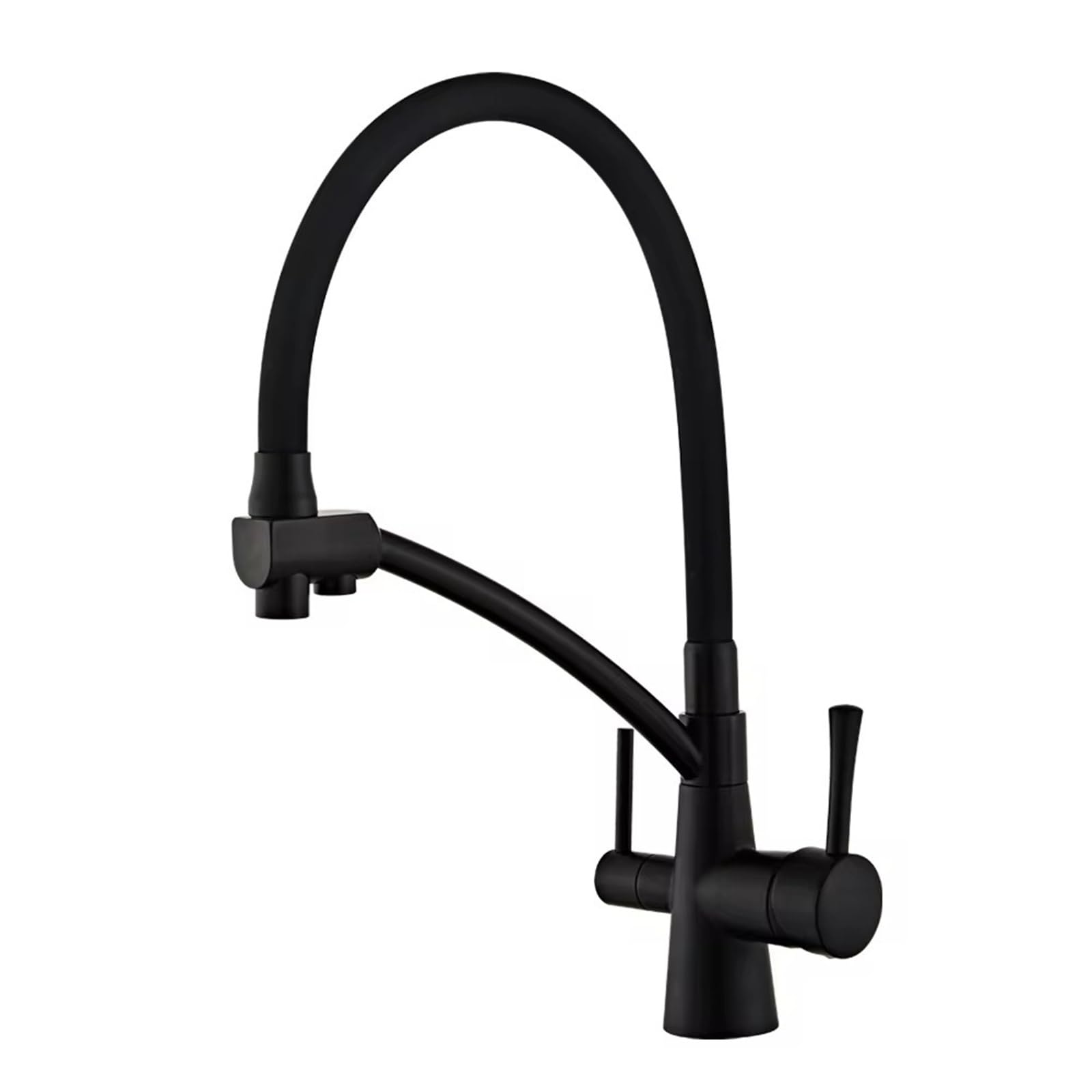 ZQFHSX Kitchen Mixer Tap, Flexible 3 Way Swivel, Brass-Chrome Plated, Dual Handle Design for Optimal Flow and Functionality