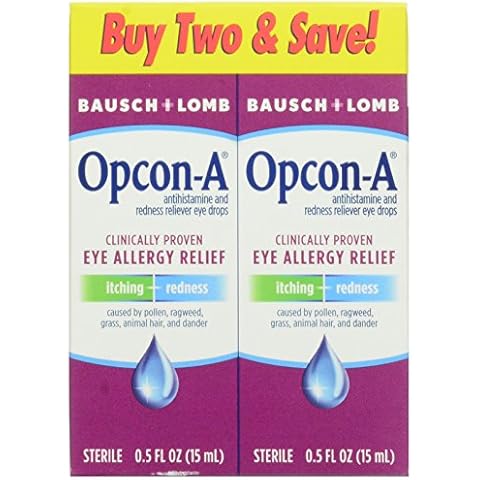 Opcon-A Antihistamine and Redness Reliever Eye Drops, 0.5 Ounce Bottle Twinpack Cover