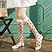 HUJIUTUO Strawberry Pattern Crystal Glass Silk Long Socks for Women Fashionable Transparent Thin Sheer Knee Highs Stockings