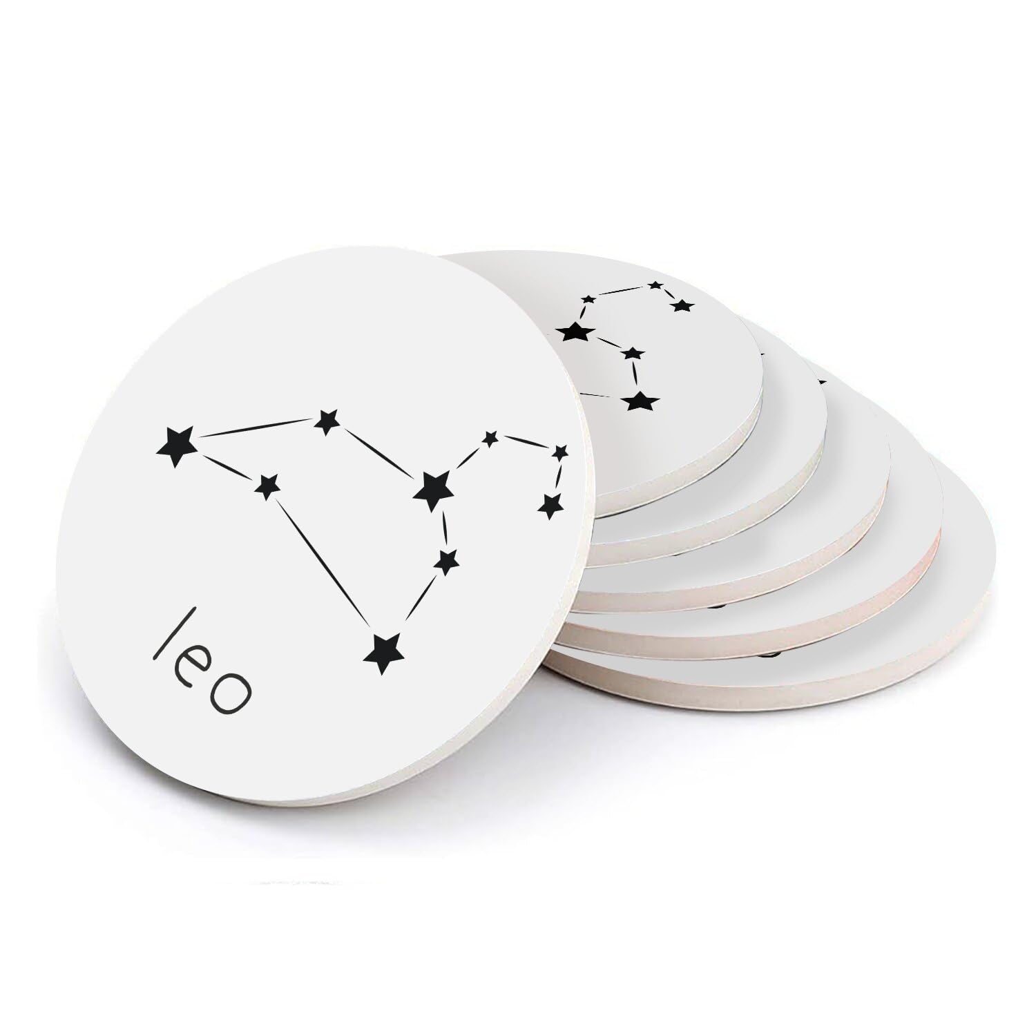 Sous-verre ronds en céramique constellation Lion idée cadeau idéale pour passionnés