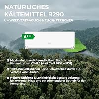 Kältebringer A+++ R290 Split Klimaanlage 12000 BTU (3,7 kW) - mit Heizfunktion, WiFi & App, bis 60m², sehr leise, 5m Kupferleitung, Kältemittel R290, Montagematerial, Wandhalterung – Ansicht 2