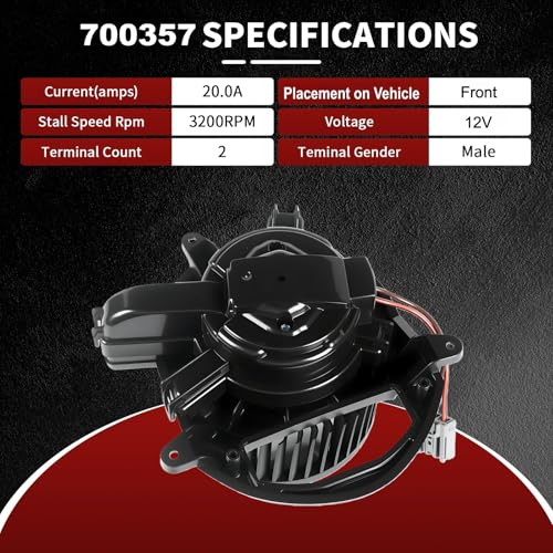 Image of Vetmor 700357 HVAC Blower Heater Motor w /Fan for Vehicles - Chevy Silverado1500 2500 3500 HD 2019-2024 | - GMC Sierra 1500 2500 3500 Yukon XL 2019-2024, #BM10143C, 1581975