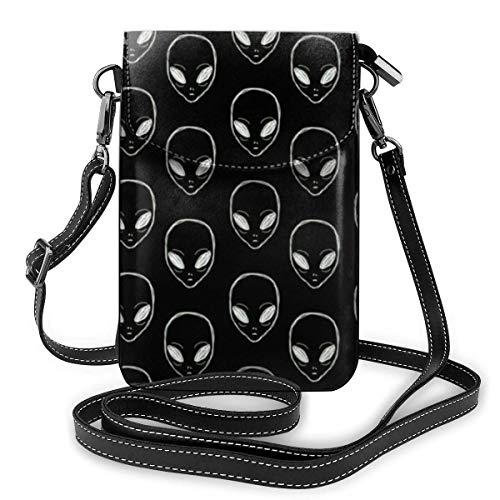 Bolso cruzado pequeño para teléfono celular, con ranuras para tarjetas de crédito, ligero, espacioso y ajustable, correa para el hombro extranjero, negro, bolso cruzado para mujer