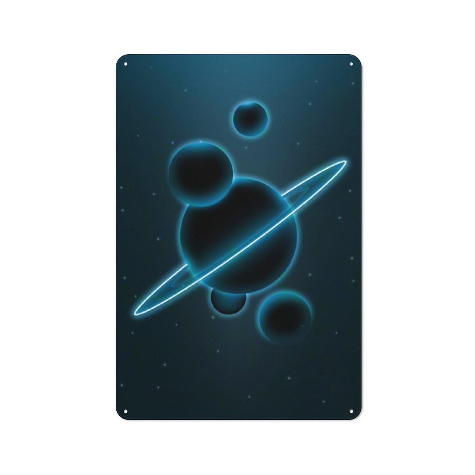 Junmoney Planets In Space Metal Sign 30X20cm With For Home Bar Wall, Rustic Decor, For Collectors Decorating Home Bars And Entertaining Spaces