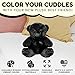 Grandma Smiley's Plush Best Friends Super Color Black Teddy Bear Stuffed Animal, 9-inch Hypoallergenic for Christmas, Newborn Baby Shower, Girlfriend, Boyfriend, Graduation